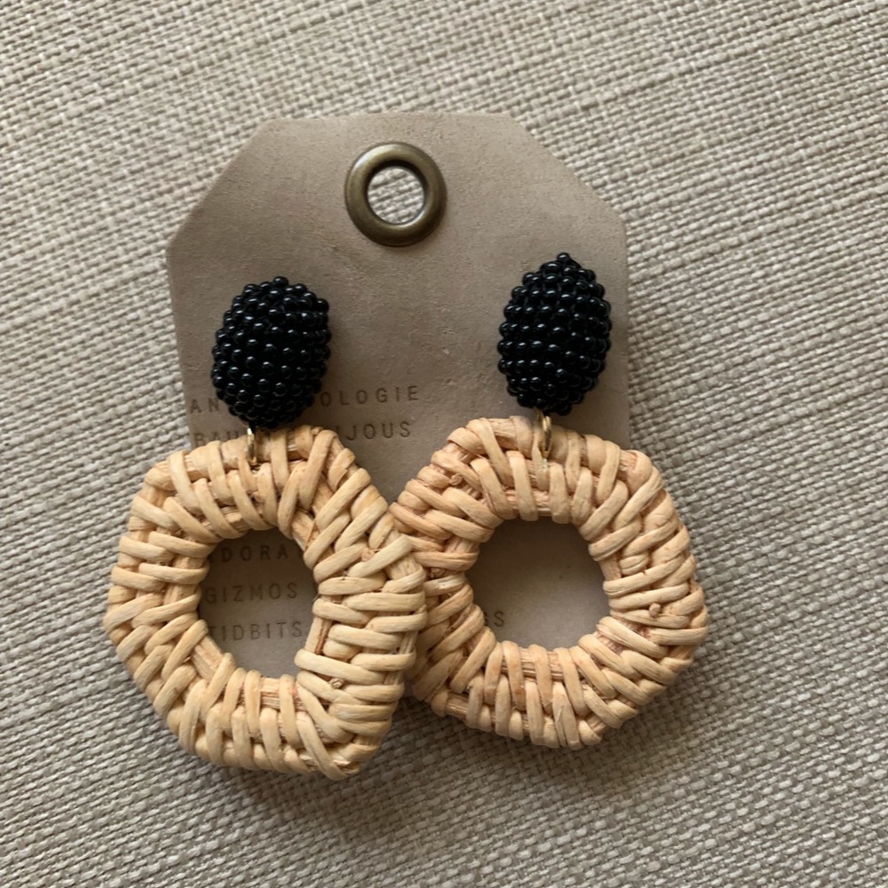 Anthropologie Jana Wicker Drop Earrings